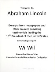 Cover of: Tributes to Abraham Lincoln by Lincoln Financial Foundation Collection
