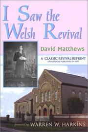 Cover of: I Saw the Welsh Revival by David Matthews