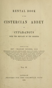 Cover of: Rental book of the Cistercian abbey of Cupar-Angus, with the breviary of the register