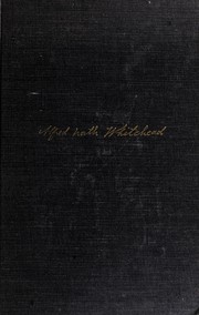 Cover of: The philosophy of Alfred North Whitehead.