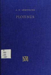 Cover of: The architecture of the intelligible universe in the philosophy of Plotinus: an analytical and historical study.