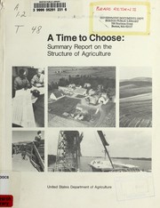 Cover of: A time to choose by United States. Department of Agriculture. National Agricultural Library.