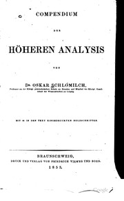 Cover of: Compendium der höheren Analysis by Oskar Xaver Schlömilch
