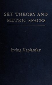 Cover of: Set theory and metric spaces.