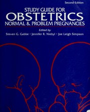 Cover of: Study guide for Obstetrics by edited by Steven G. Gabbe, Jennifer R. Niebyl, Joe Leigh Simpson with the assistance of Sarina Grosswald.