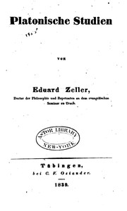 Platonische Studien by Eduard Zeller
