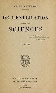 Cover of: De l'explication dans les sciences ... by Emile Meyerson