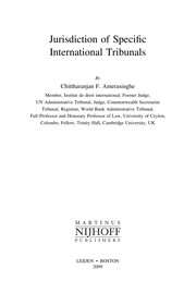Cover of: Jurisdiction of specific international tribunals