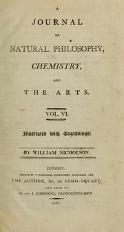 Cover of: Journal of Natural Philosophy, Chemistry & the Arts