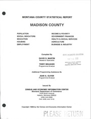 Cover of: Madison County: Montana county statistical report