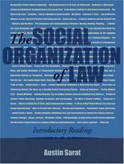 Cover of: Social organization of law: introductory readings