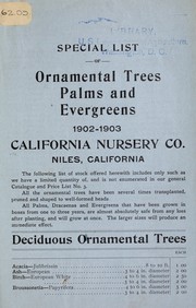 Cover of: Special list of ornamental trees palms and evergreens by California Nursery Co