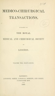 Cover of: Medico-chirurgical transactions