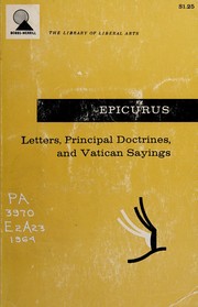 Cover of: Letters, principal doctrines, and Vatican sayings