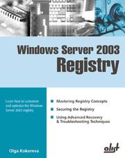 Cover of: Windows Server 2003 Registry