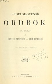 Cover of: Engelsk-Svensk ordbok