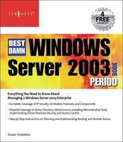 Cover of: The Best Damn Windows Server 2003 Book Period (Computer Security) | Susan Snedaker