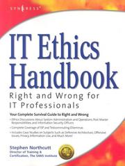 Cover of: IT Ethics Handbook: Right and Wrong for IT Professionals