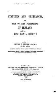 Cover of: Statute rolls of the Parliament of Ireland ...