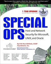 Cover of: Special Ops: Host and Network Security for Microsoft, UNIX, and Oracle
