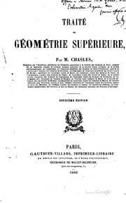 Cover of: Traité de géométrie superieure by Michel Chasles