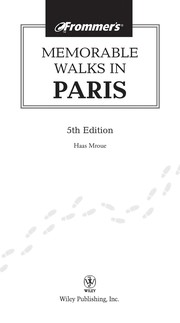 Cover of: Frommer's Memorable Walks in Paris