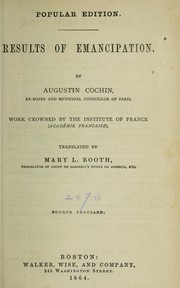 Cover of: Results of emancipation by Augustin Cochin