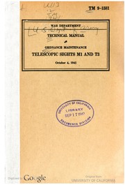 Cover of: Telescopic Sights M1 And T3 by 