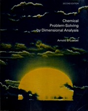 Cover of: Chemical problem-solving by dimensional analysis: a self-instructional program
