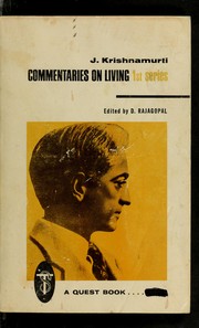 Cover of: Commentaries on living by Jiddu Krishnamurti