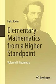 Cover of: Elementary Mathematics from a Higher Standpoint : Volume II by Felix Klein, Gert Schubring