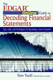 Cover of: The Edgar online guide for decoding financial statements by Tom Taulli