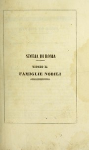 Cover of: Citta   e famiglie nobili e celebri dello Stato pontificio