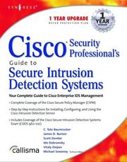 Cover of: Cisco Security Professional's Guide to Secure Intrusion Detection Systems by Michael Sweeney, C. Tate Baumrucker, James. D. Burton, Ido Dubrawsky