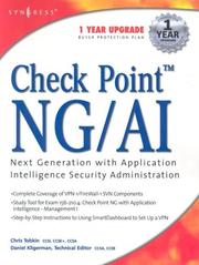 Cover of: Check Point&#153 Next Generation with Application Intelligence Security