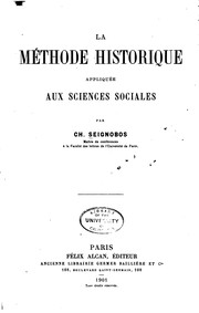 Cover of: La méthode historique appliquée aux sciences sociales by Charles Seignobos