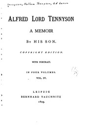 Cover of: Alfred Lord Tennyson: A Memoir by Hallam Tennyson