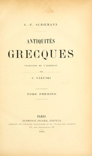 Cover of: Antiquités grecques by Georg Friedrich Schömann