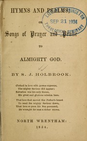 Cover of: Hymns and Psalms: or Songs of prayer and praise to Almighty God