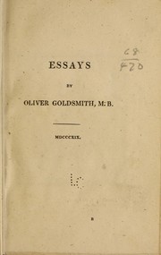 Cover of: Goldsmith's essays