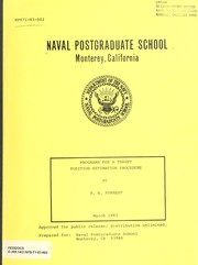 Cover of: Programs for a target position estimation procedure by R. N. Forrest