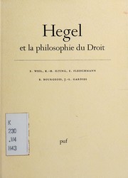 Cover of: Hegel et la Philosophie du droit by E. Weil ... [et al.].