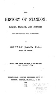 Cover of: The History of Standon: parish, manour and church, with two hundred years of registers