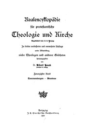 Cover of: Realencyklopädie für protestantische Theologie und Kirche