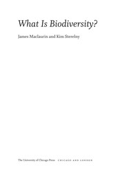 Cover of: What Is Biodiversity? by James Maclaurin, Kim Sterelny