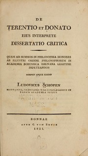 Cover of: De Terentio et Donato eius interprete dissertatio critica ...