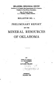 Cover of: Preliminary report on the mineral resources of Oklahoma