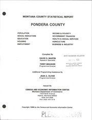 Cover of: Pondera County: Montana county statistical report