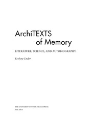 Cover of: Architexts of memory by Evelyne Ender
