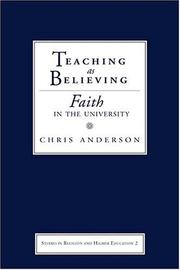 Cover of: Teaching as Believing: Faith in the University (Studies in Religion and Higher Education)